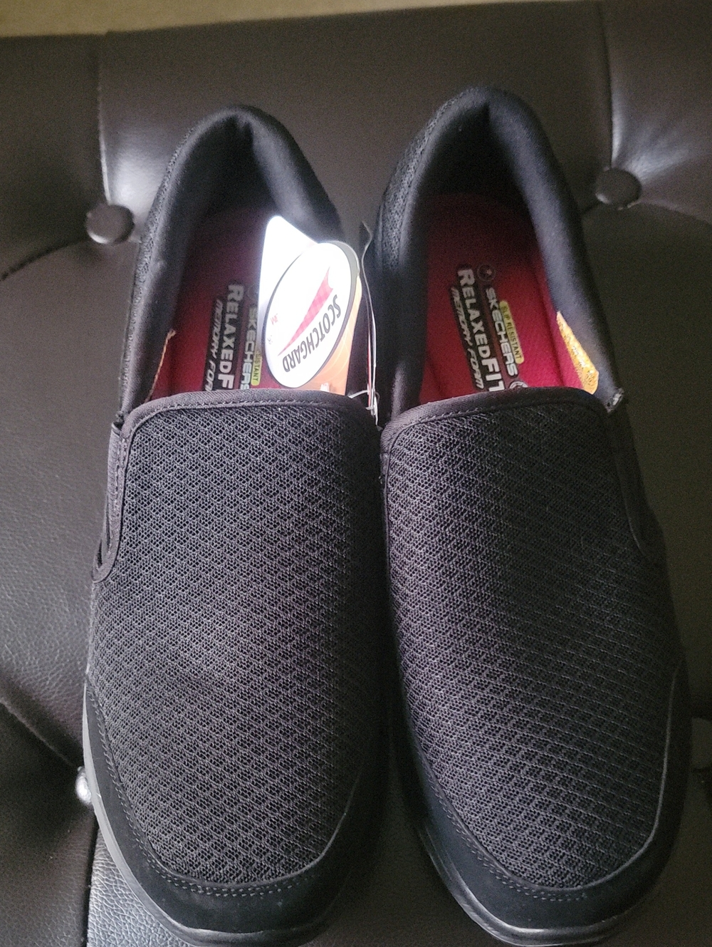 Skechers Black Mesh Slip-On Sneakers